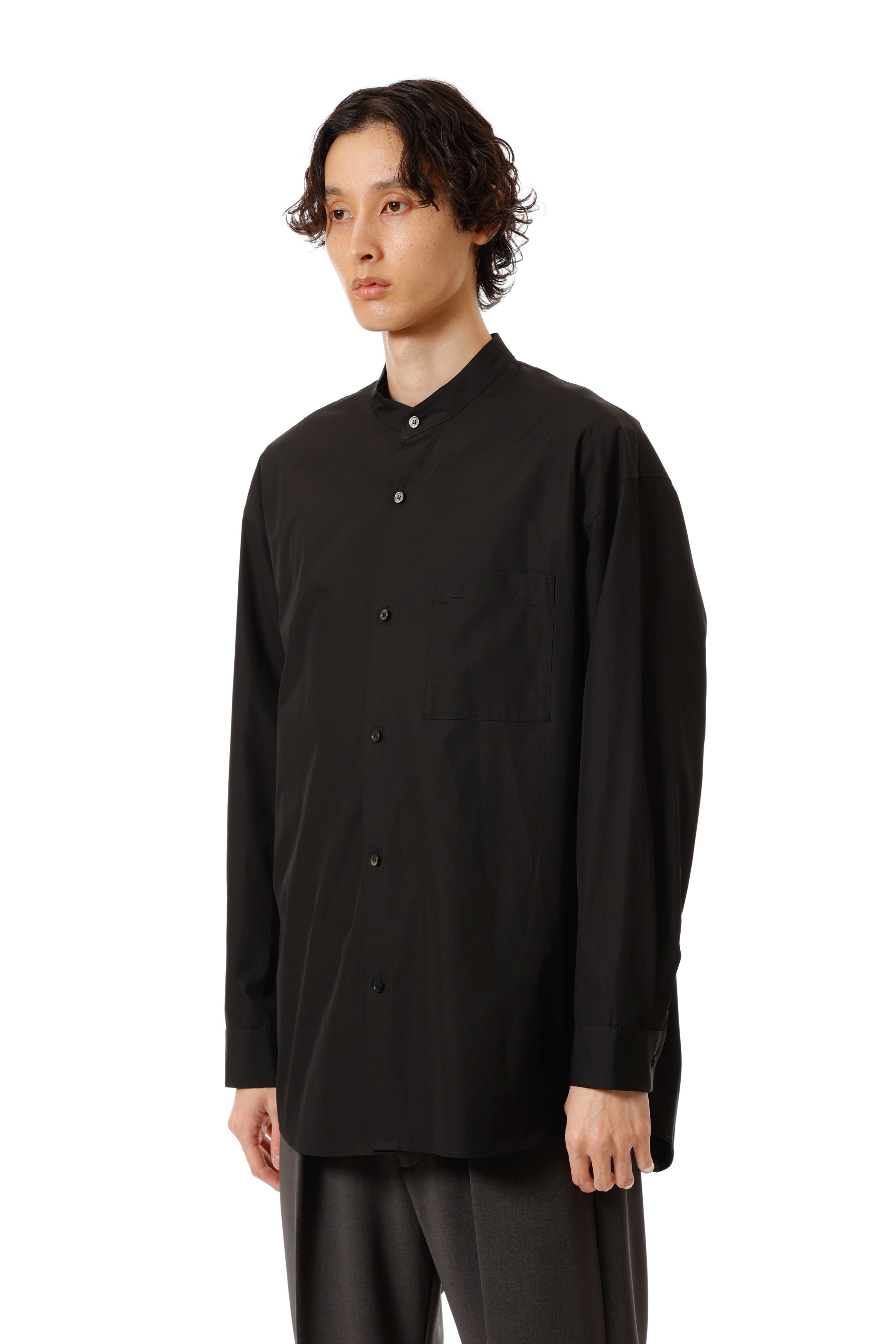 AS52-018 ギザブロード バンドカラーL/Sシャツ