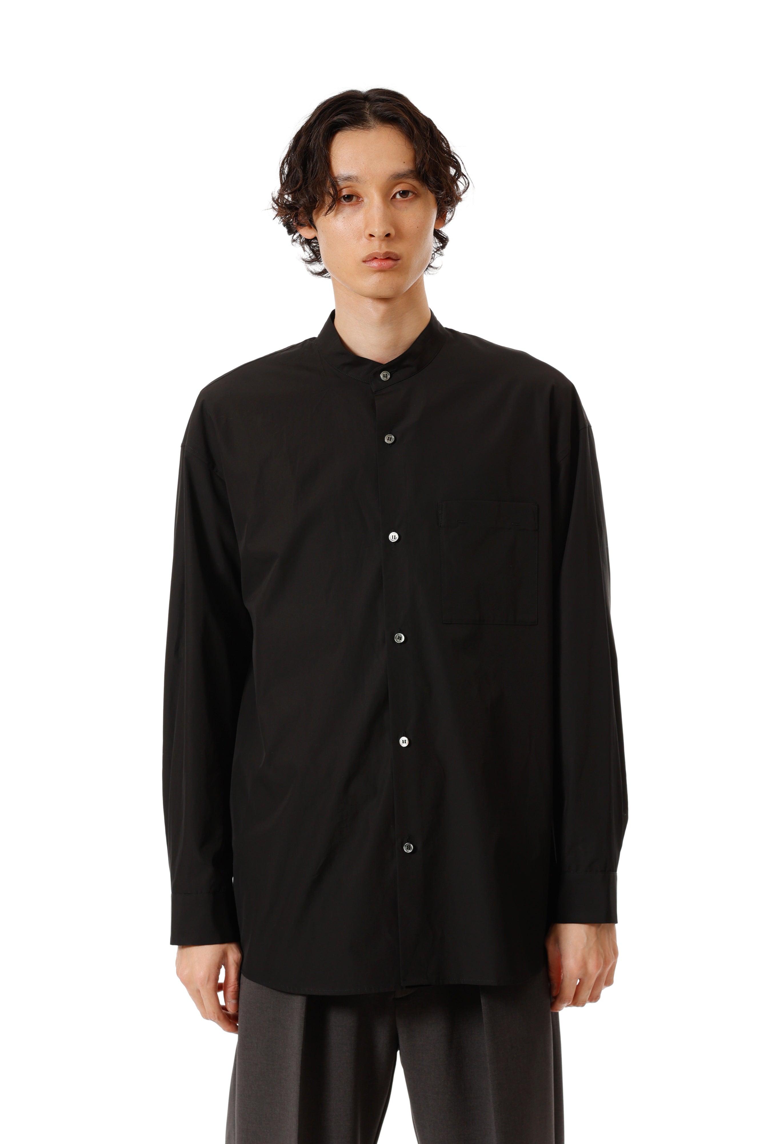 AS52-018 ギザブロード バンドカラーL/Sシャツ