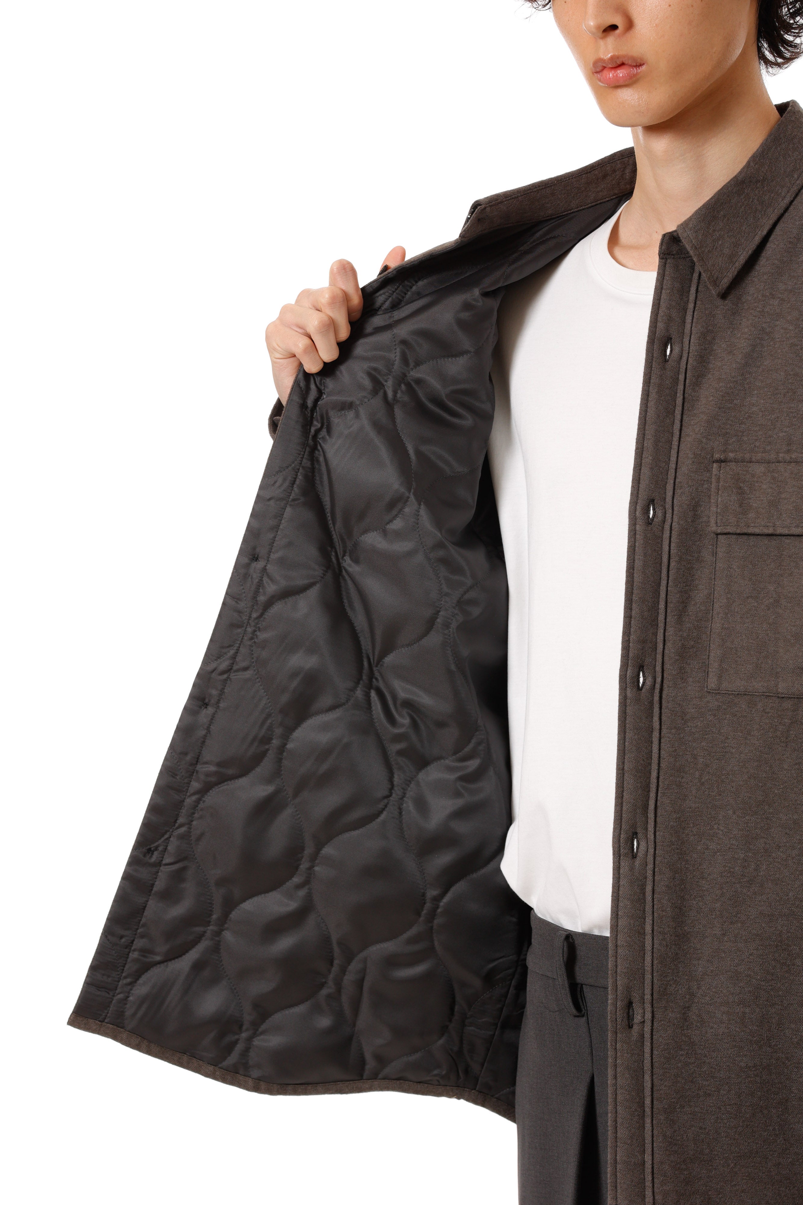 AS52-057 レーヨン/コットン/シルクフランネル パディングL/Sシャツ