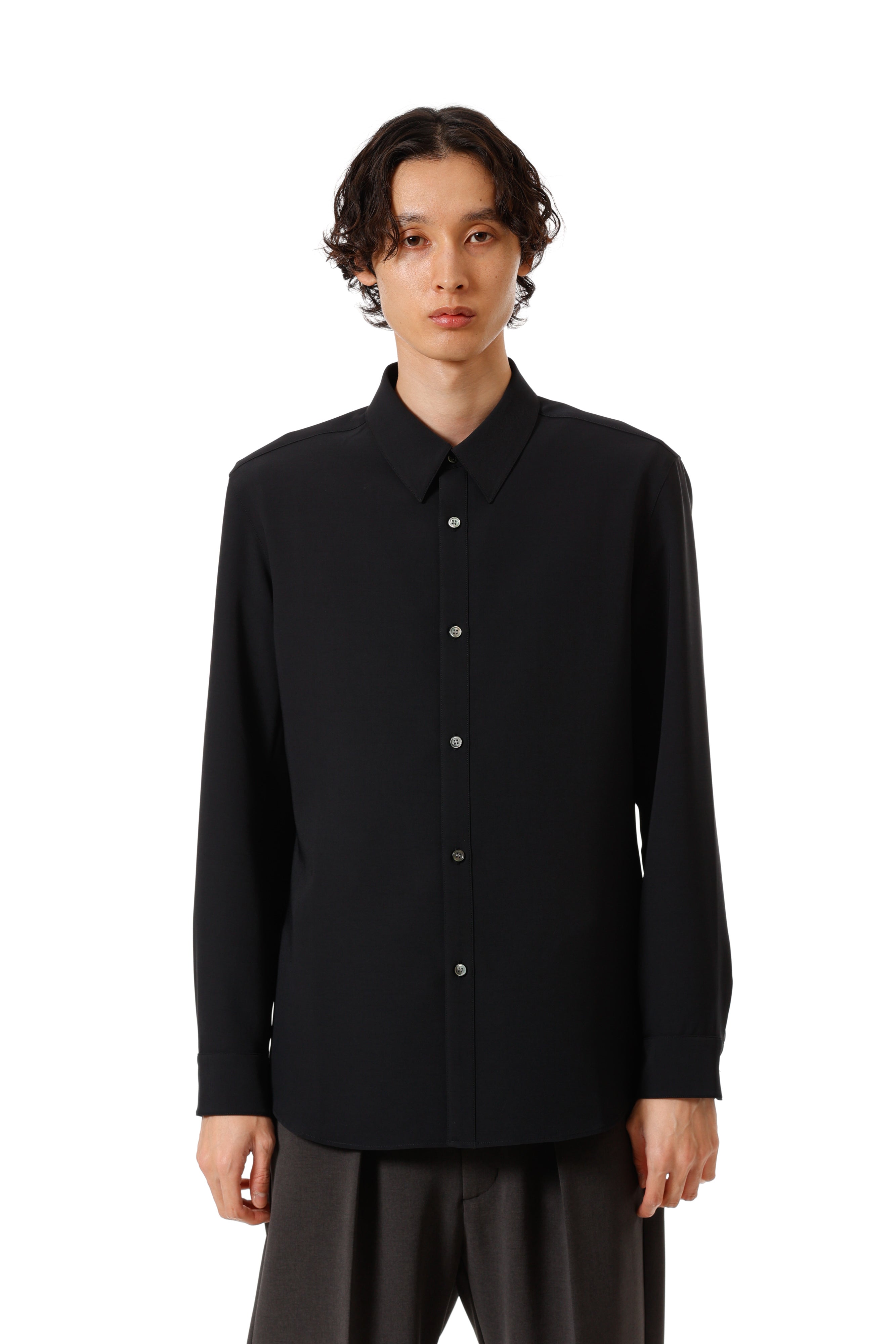 AS52-081 ポリエステルコンパクトツイル レギュラーカラードレスシャツ