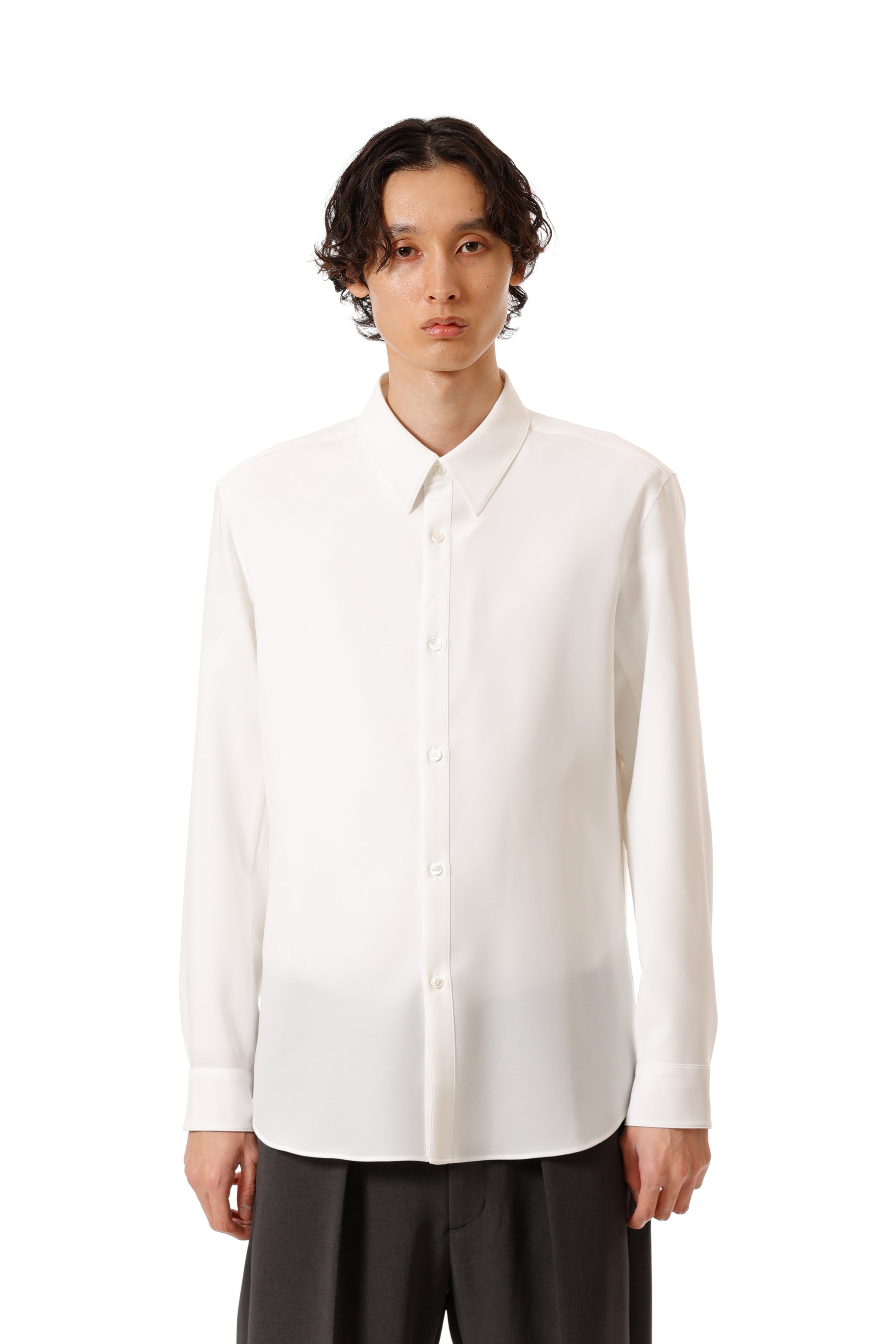 AS52-081 ポリエステルコンパクトツイル レギュラーカラードレスシャツ