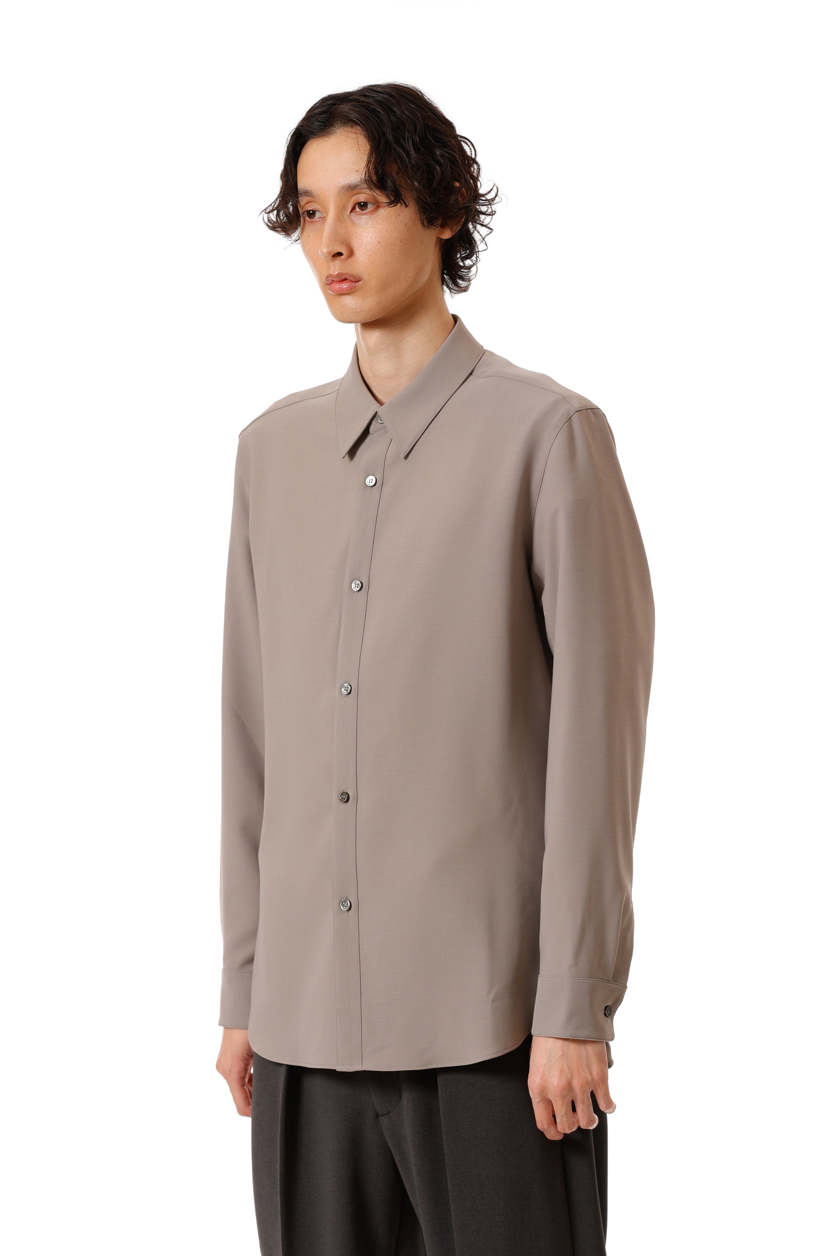 AS52-081 ポリエステルコンパクトツイル レギュラーカラードレスシャツ