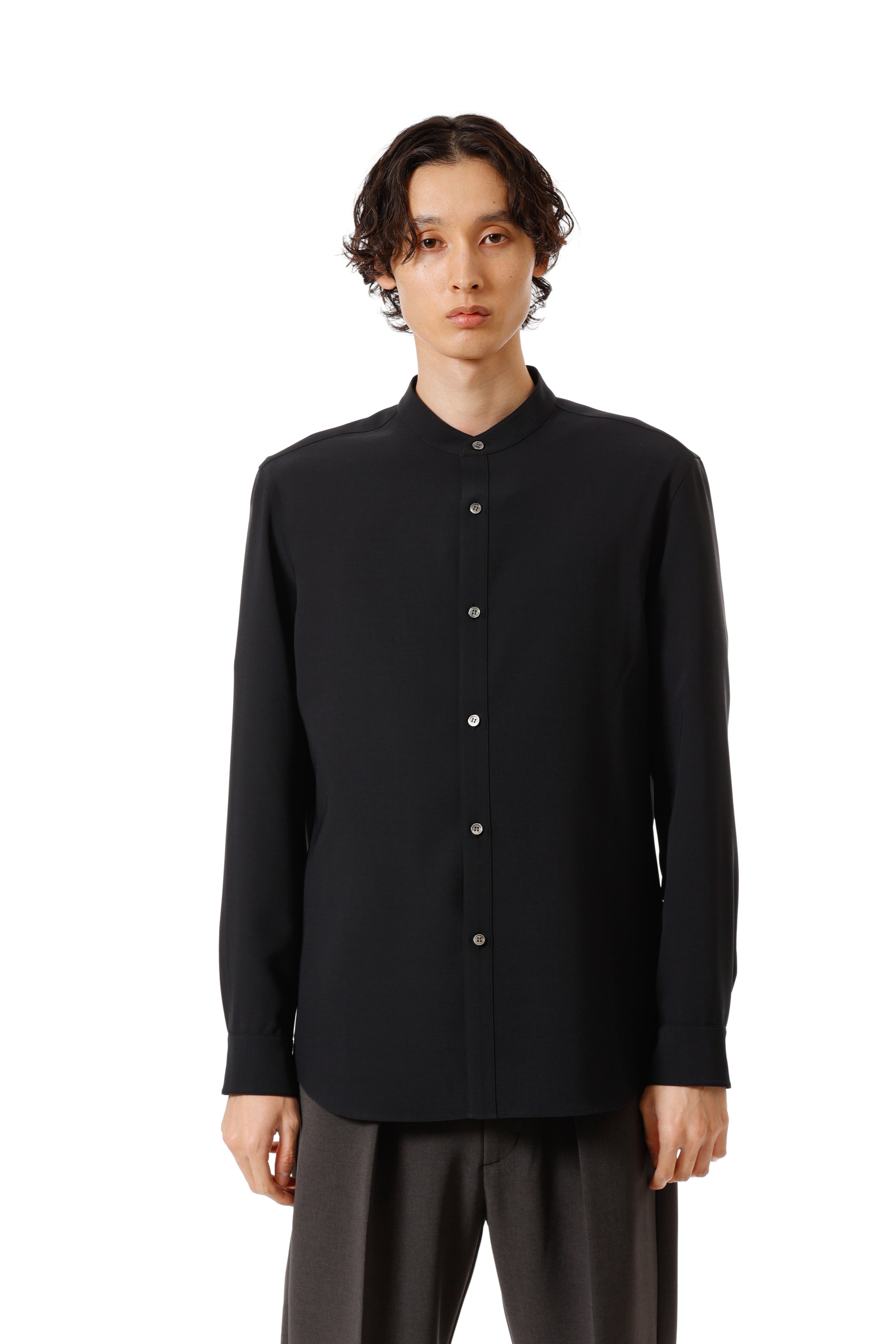 AS52-082 ポリエステルコンパクトツイル バンドカラードレスシャツ