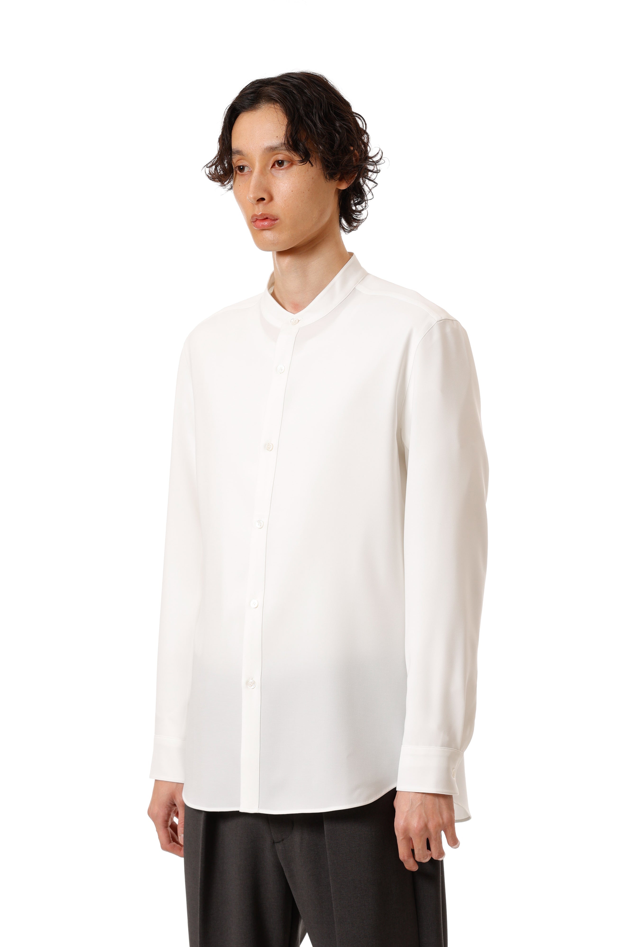 AS52-082 ポリエステルコンパクトツイル バンドカラードレスシャツ