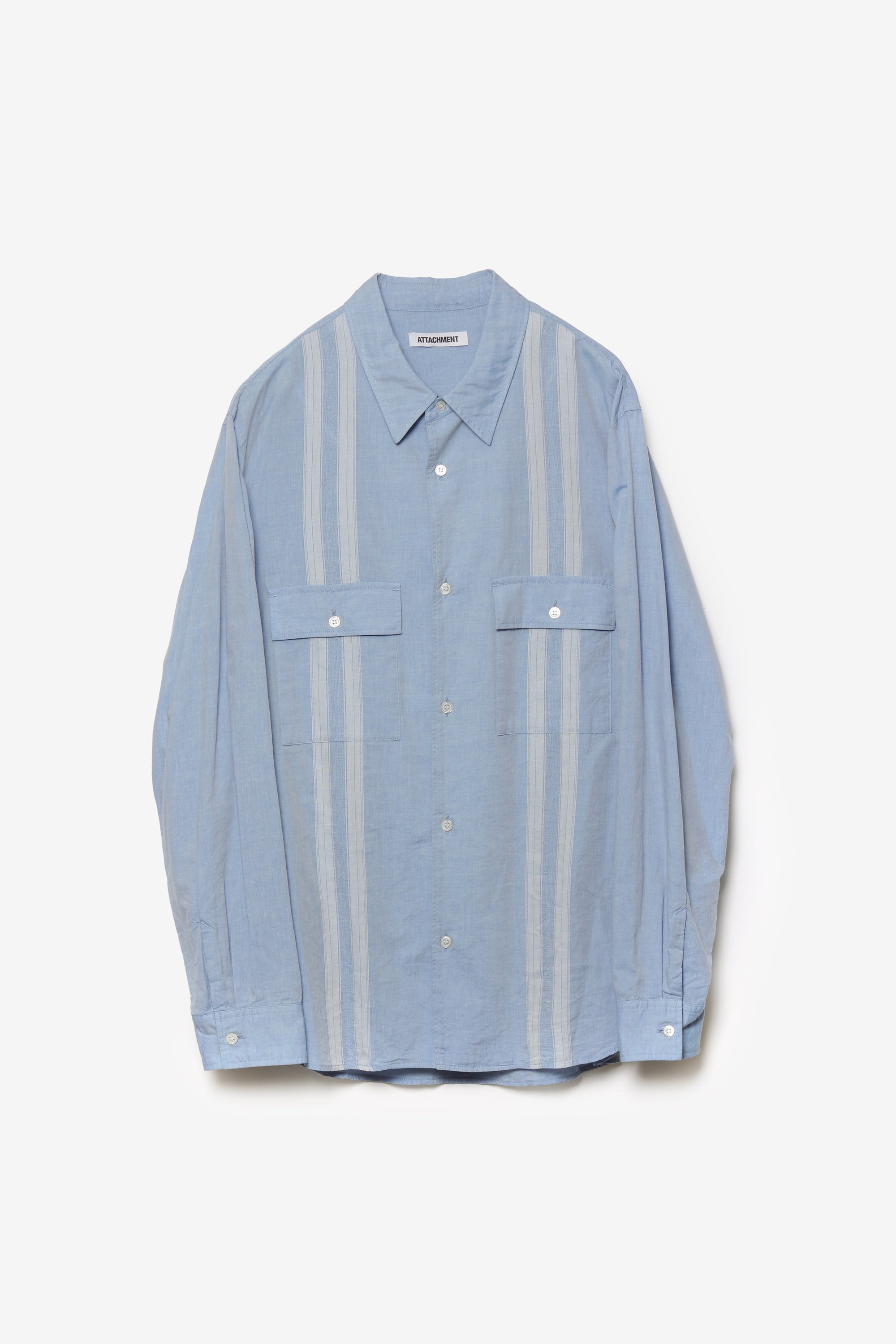 コットン/テンセル ジャカードローン パッチポケットL/S シャツ