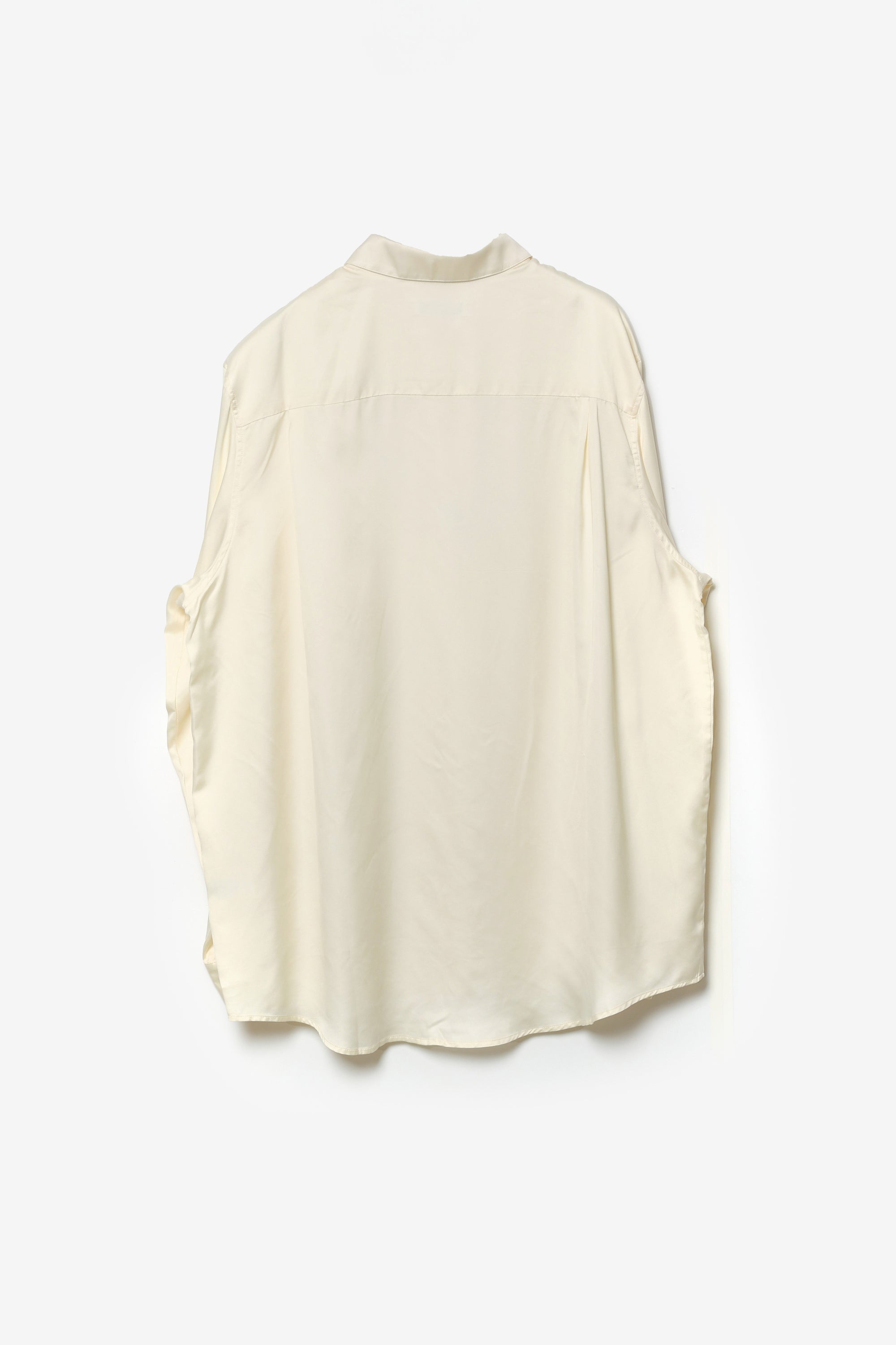 キュプラ/ポリエステル フィブリルサテン L/Sシャツ