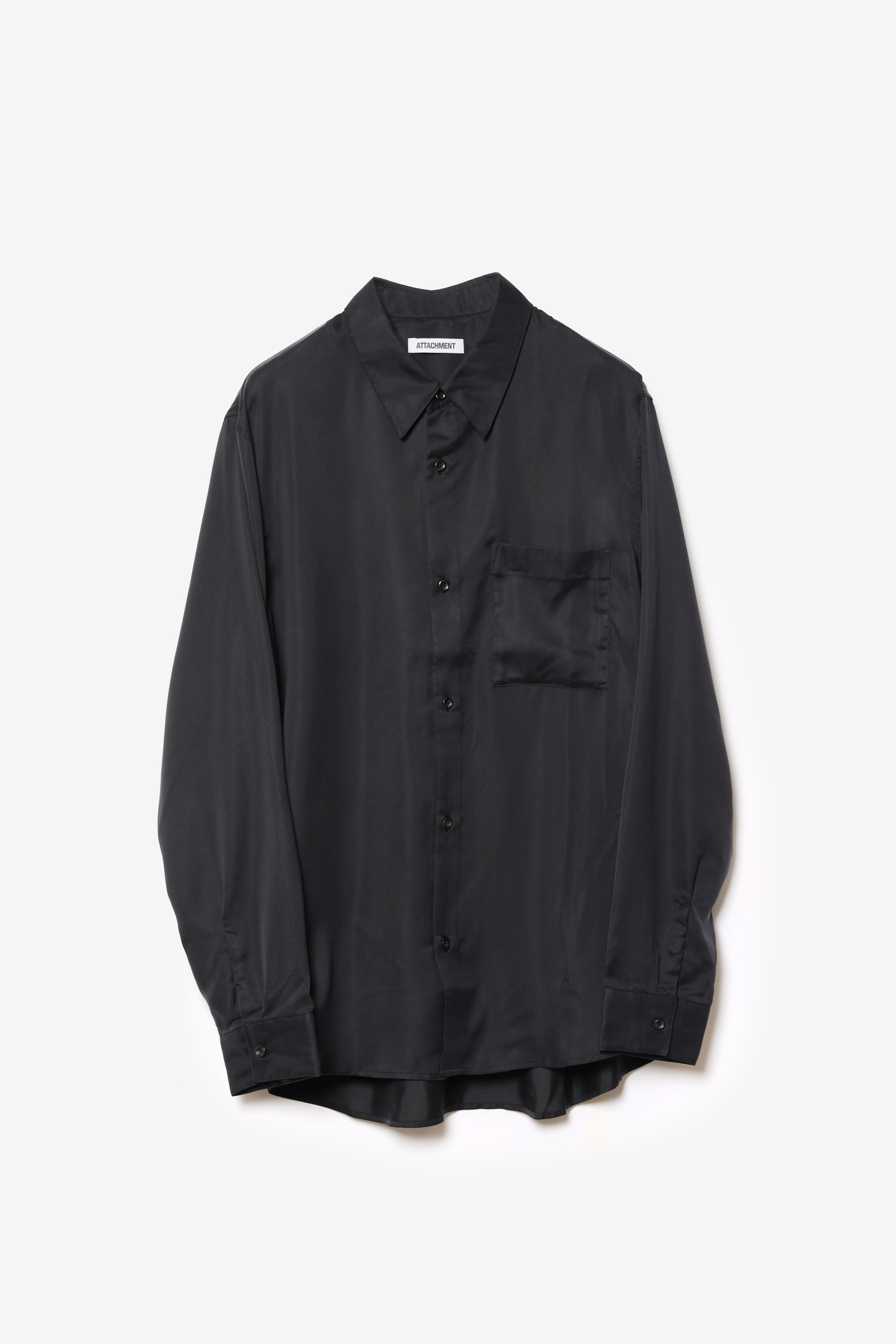 キュプラ/ポリエステル フィブリルサテン L/Sシャツ