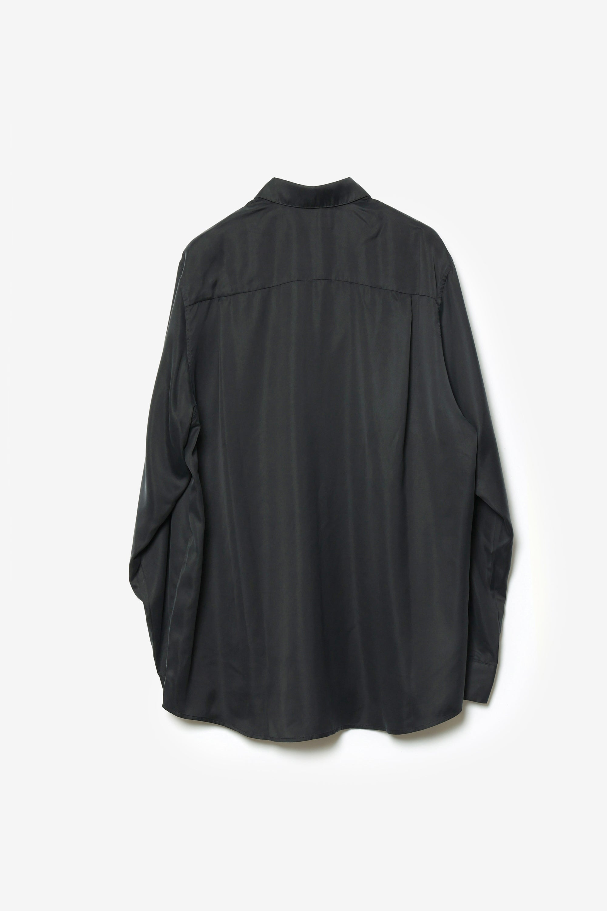 キュプラ/ポリエステル フィブリルサテン L/Sシャツ