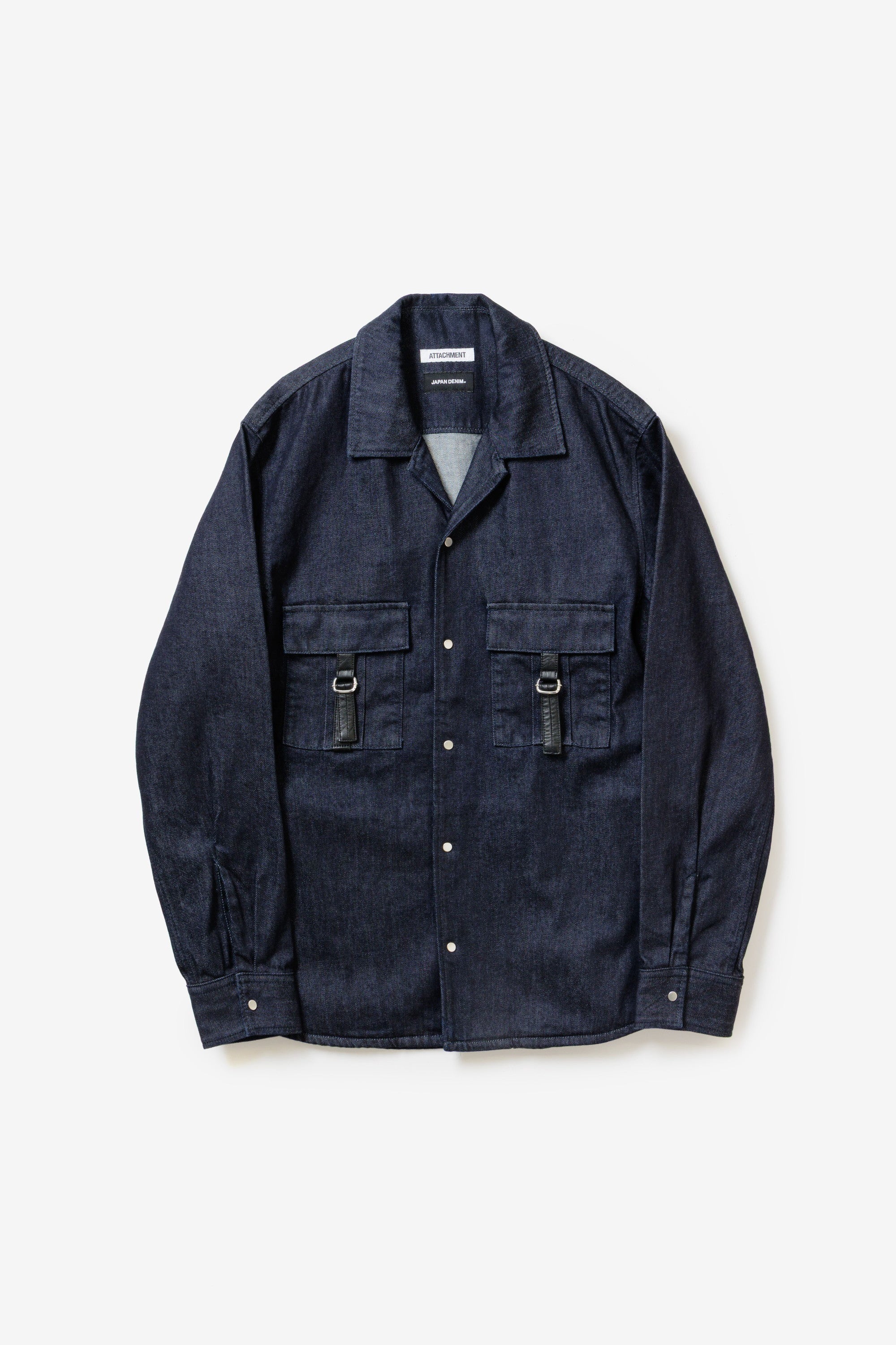 ATTACHMENT × JAPAN DENIM　LEATHER STRAP ONEWASH SHIRT JACKET