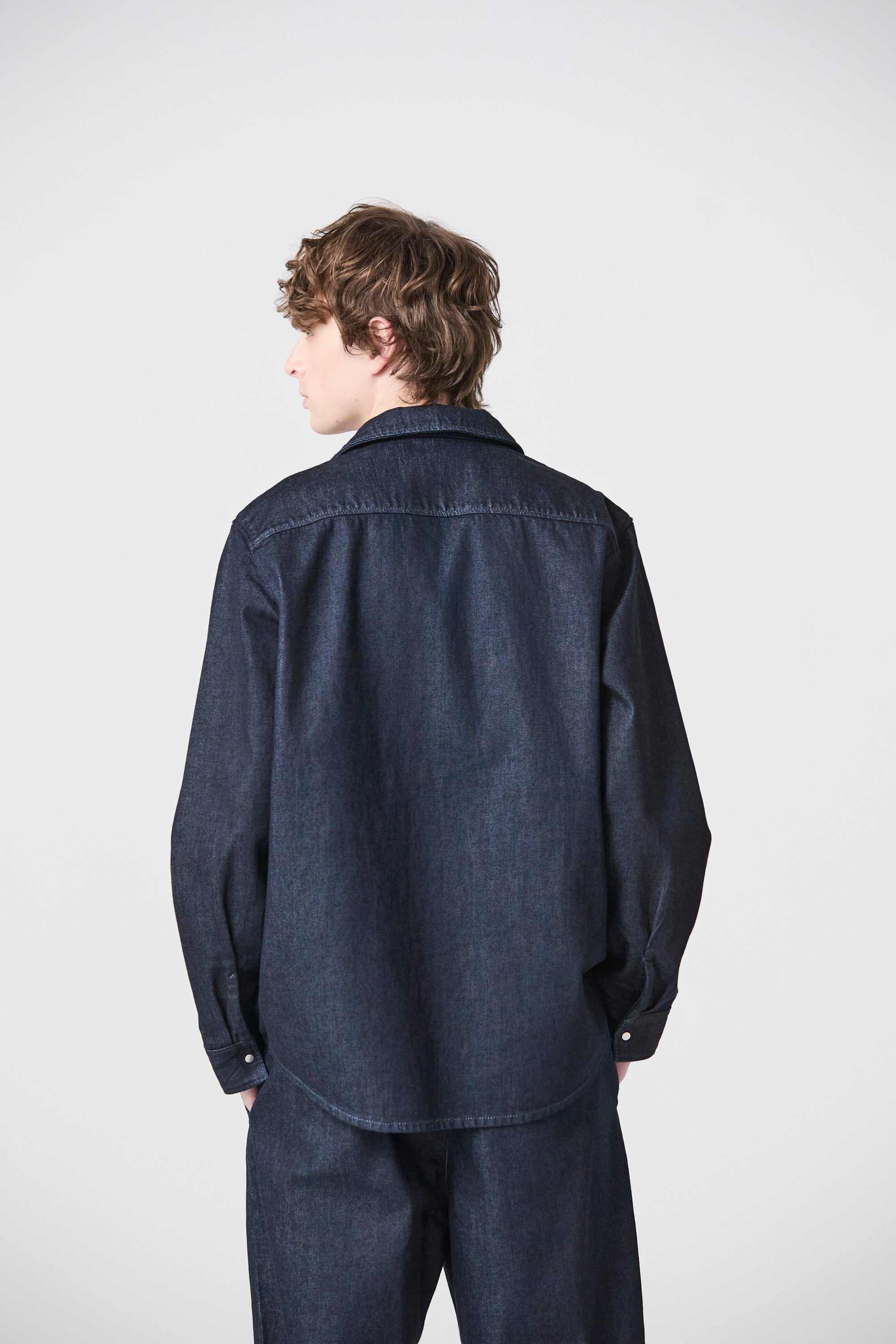 ATTACHMENT × JAPAN DENIM　LEATHER STRAP ONEWASH SHIRT JACKET