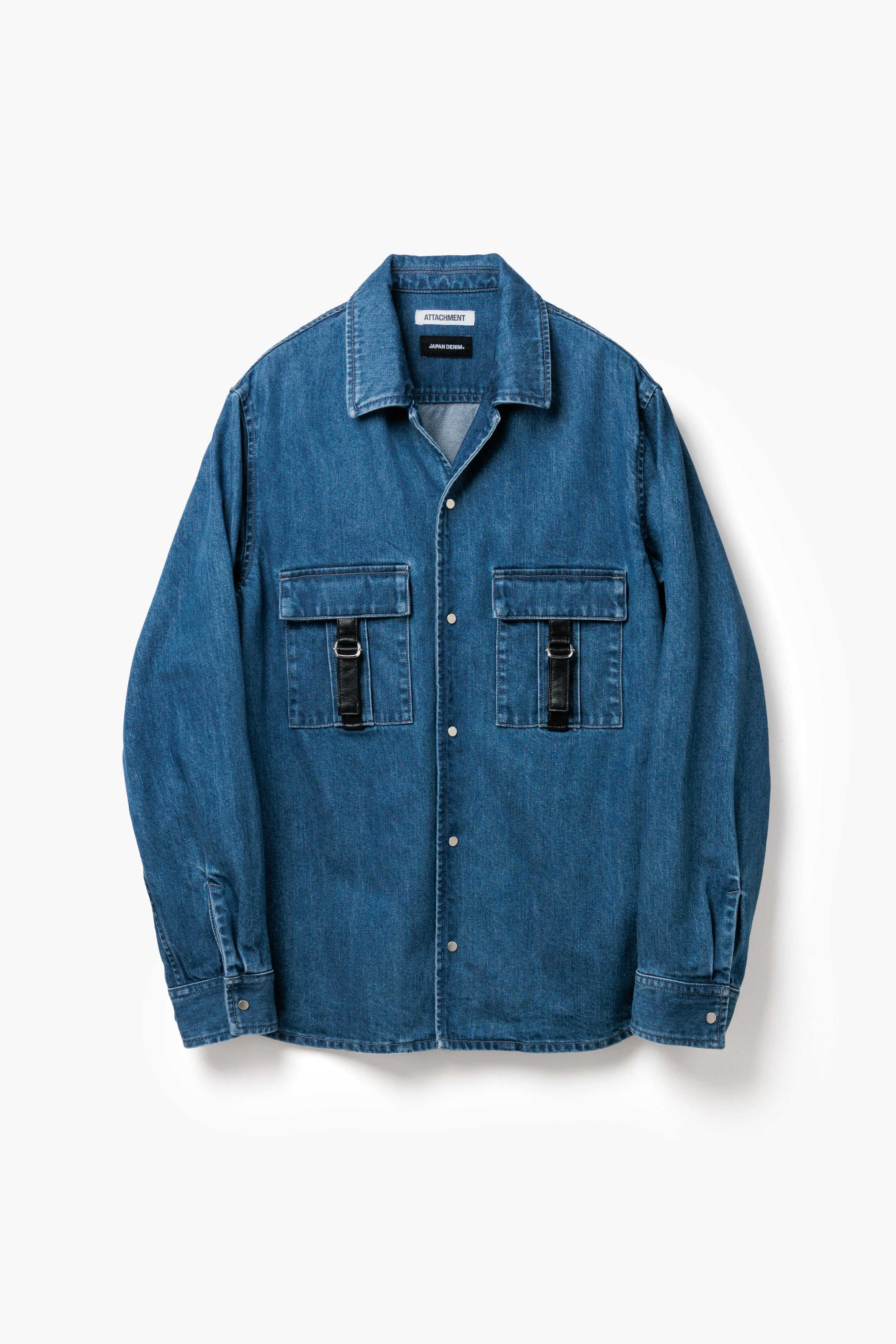 ATTACHMENT × JAPAN DENIM　LEATHER STRAP VINTAGE SHIRT JACKET