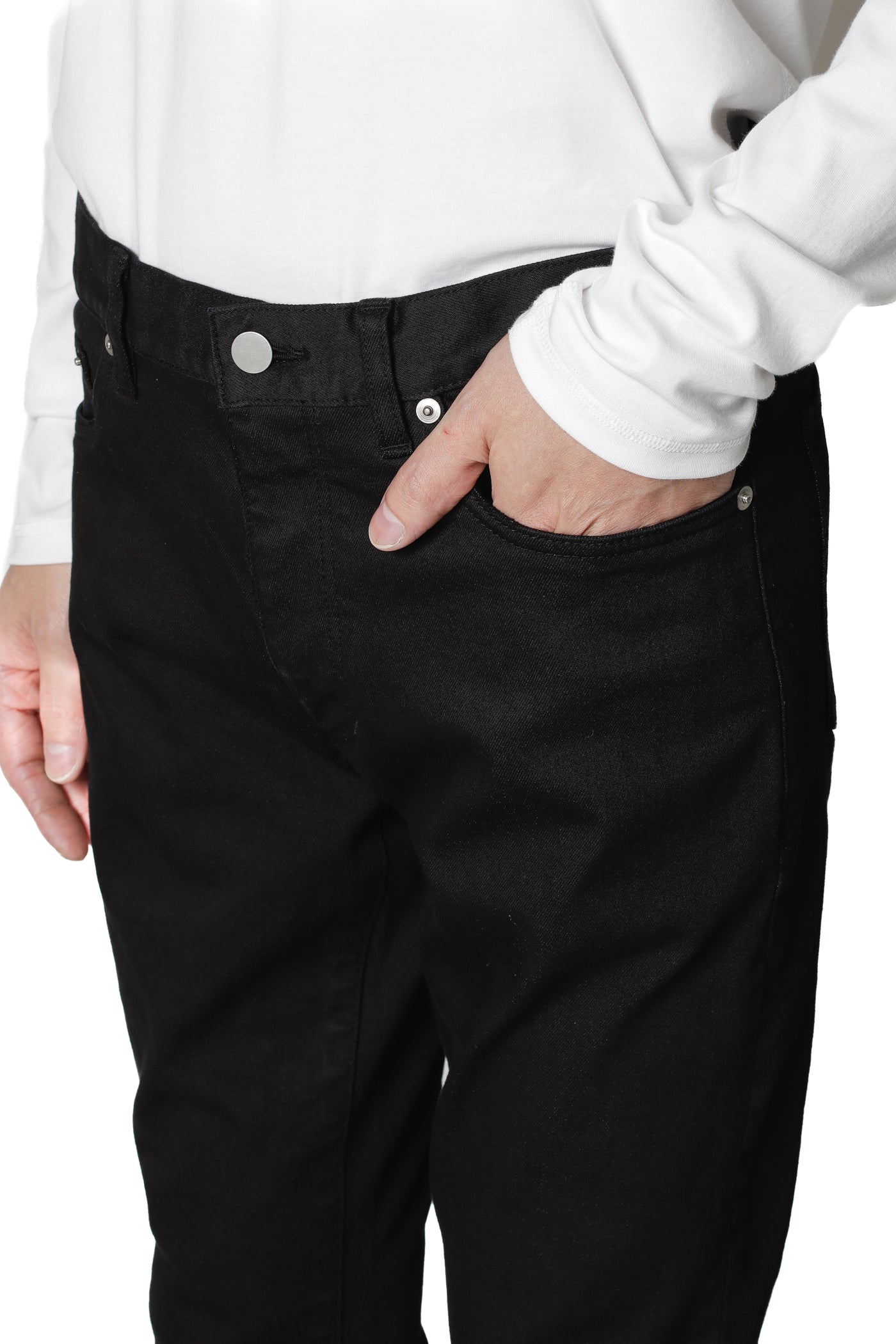 限量产品 AP32-099 苏比马棉弹力 5 口袋紧身裤 (黑色)