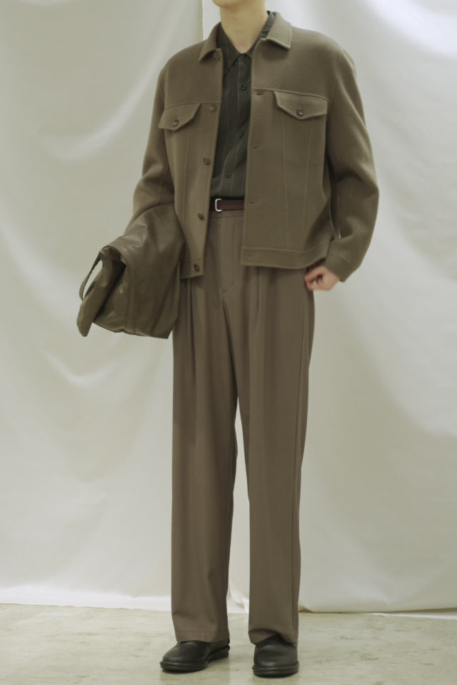 AP52-014 ハイツイストウールギャバジン ワンタックワイドパンツ