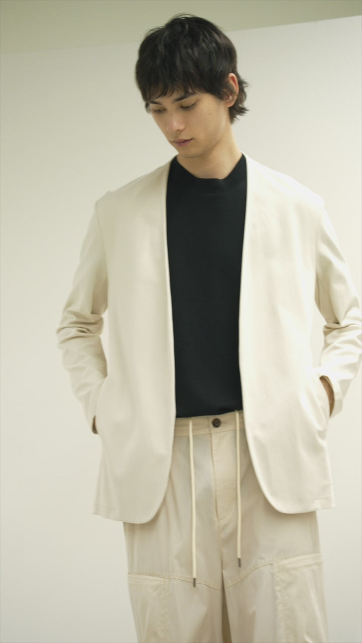 Released in February AJ41-045 Cotton double face no collar cardigan
