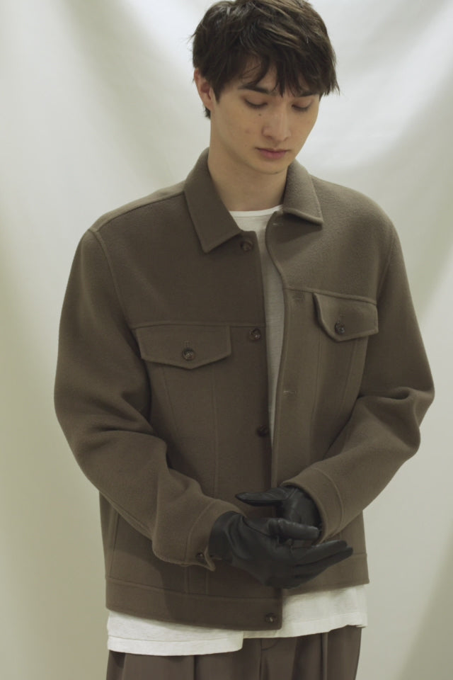 AB52-039 ウール/カシミヤダブルフェイスビーバー トラッカージャケット