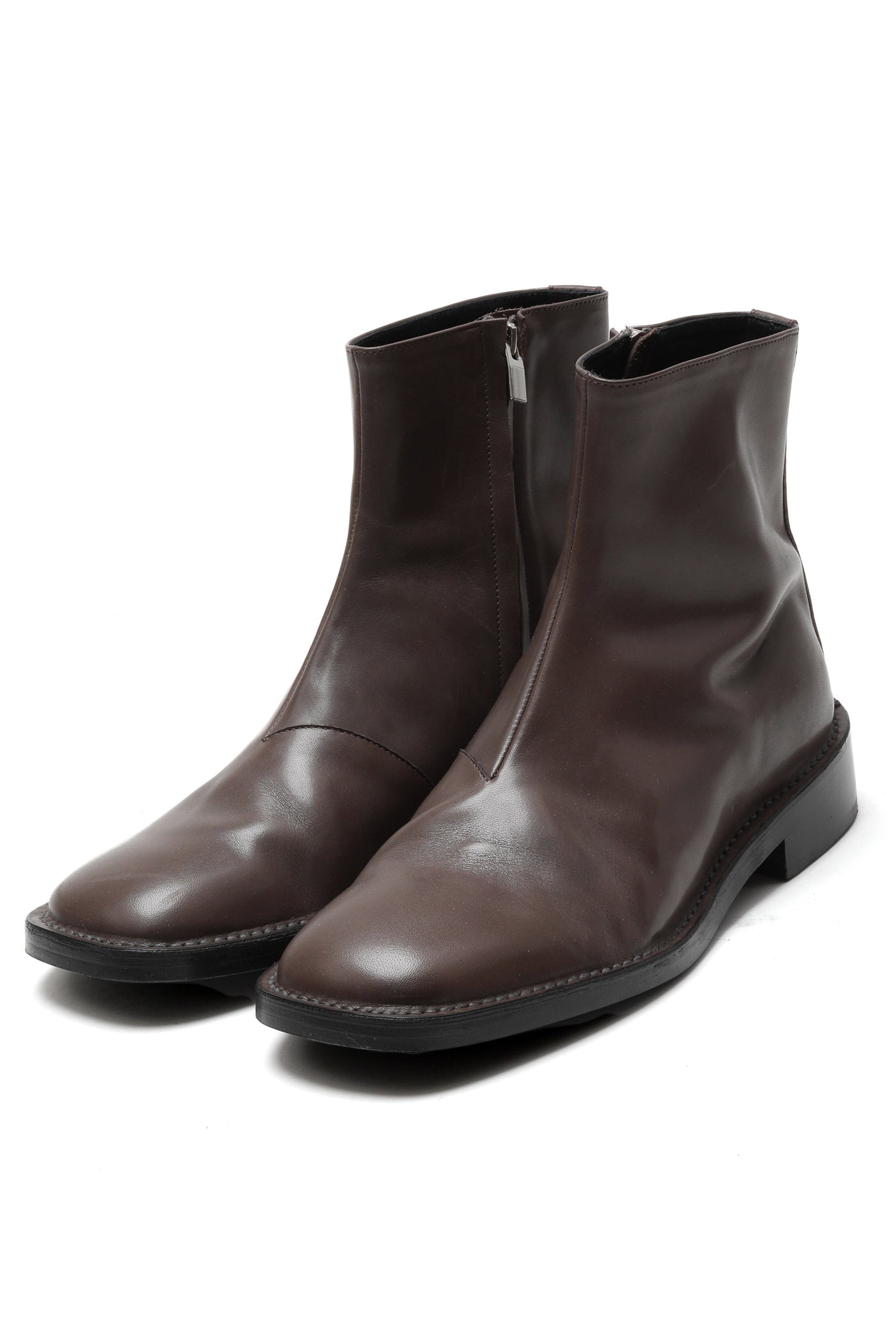 AA22-030 COW LEATHER SIDE ZIP BOOTS